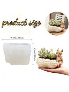 Peanut Squirrel Silicone Mold - Soft, Durable And Easy To Demold, Multipurpose DIY Planter, Resin And Gypsum Craft Mold, Suitable For Home Decor, DIY Enthusiasts And Holiday Decoration Creative Gifts - Squirrel Peanut Mold - View 2