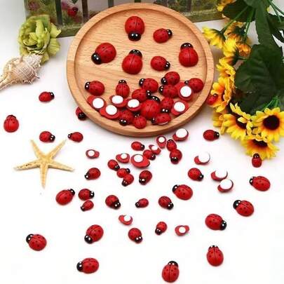 5/10/20/30 chiếc bọ rùa mini màu đỏ để trang trí - Có thể tự dính, tái sử dụng, thích hợp để trang trí chậu cây, làm thiệp, trang trí tiệc ngoài trời và trang trí phòng, thiết kế màu đỏ và nhiều màu sắc, đồ trang trí thủ công và vật liệu thủ công.