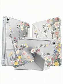 Flower This Exquisite And Adorable Cartoon Floral And Grass Double-Sided Acrylic Crystal Clear Back Cover Is Shock-Resistant And Durable, Compatible With Ipad 7th, 8th (10.2 Inch) And 10th Generation. It Has A Built-In Pen Slot, Supports Sleep/Wake Function And Multiple Folding Stand Modes, Making It An Excellent Holiday Gift. - Multicolor - View 5