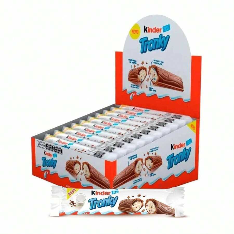 Kinder Tronky - Caja de 48 Chocolatinas de Barquillo y Cacao (18g/ud) - Formato Ahorro Pack Familiar - chocolate - Ver 1