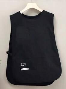 1pc Waterproof Kitchen Apron, Cafe Work Uniform Vest, Unisex Plus Size Bib Apron - Multicolor - View 12