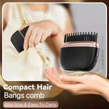 Mini Wireless Hair Straightening Brush, Suitable For Bangs, Portable Rechargeable USB Hair Straightener, Mini Hot Brush - Black - View 6