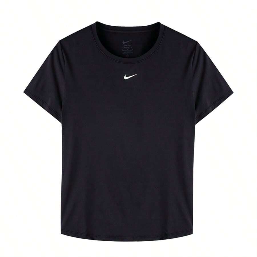 Nike Women's T-Shirt AS W NK ONE CLASSIC DF SS TOP, Comfortable Daily Outdoor Sports Casual Short Sleeve T-Shirt, FN2799-013 - Black/White - View 1
