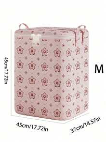 1pc Large Capacity Spring/Summer Bedding Storage Bag, Pink Pentagram Floral Pattern Clothes Organizer Bag, Household/Dorm Room Moving Laundry Storage Box Bedroom - Five-pointed Cherry Blossom - View 12