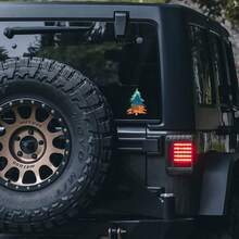 Vinyl Mountain Tree Decal, Adventure Camping Landscape Sticker With Tent And Trails, Matte Finish, Irregular Shape, Single Use, Plastic Surface Applicable, Self-Adhesive Mounting, Front Placement Option - A - View 2