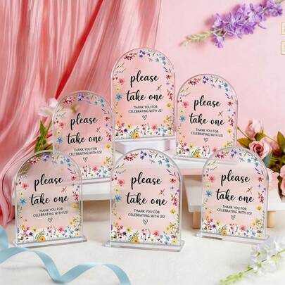 1pc Acrylic Wedding Sign Card And Gift Tag, Suitable For Wedding Reception, Bridal Shower Decor, Modern Arch Dome Acrylic Tabletop Sign With Stand, Applicable For Wedding Party, Reception, Bridal Shower, Wedding Table Sign Accessories, Anniversary