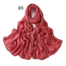 1pc Women's Chiffon Metal Chain Edged Long Scarf Hijab - Multicolor - View 22