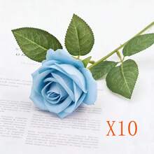50 bông hồng giả màu xanh dương, hồng nhạt, hồng nhung, hồng giả thân dài, thích hợp làm quà tặng Ngày Valentine, trang trí bàn tiệc cưới tự làm, trang trí Ngày của Mẹ, trang trí nhà cửa, trang trí phòng, hoa hồng vĩnh cửu. - Màu xanh nhạt - Xem 9