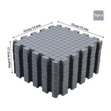 Bộ 4/9 tấm lót định hình đan móc, được thiết kế dành cho các dự án đan và móc, làm từ chất liệu lưới dày dặn, phù hợp cho việc thêu hoặc móc, tuyệt vời để cất giữ đồ may vá và đồ thủ công, lý tưởng cho người mới bắt đầu và làm quà tặng, có màu xám và xanh lá cây. - Rào chắn dệt - Xem 15