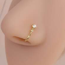 1pc Elegant Copper Zirconia Gourd Shaped Simulated Nose Piercing Jewelry, Suitable For Women, Club, Party, Birthday Gift - Multicolor - View 2