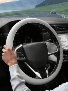 1pc Thin Silicone Car Steering Wheel Cover, Anti-Slip Anti-Sweat Abrasion Resistant Universal Steering Wheel Silicone Sleeve - Multicolor - View 6