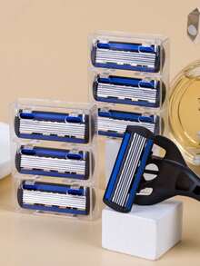 六层手动剃须刀，男女通用，不锈钢可更换六层刀片剃须工具 - 多色 - 查看 7