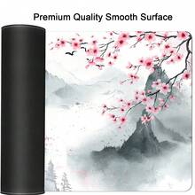 宝塔鼠标垫 粉色樱花 全桌面日式鼠标垫 加长大号防滑橡胶底座 大键盘垫 缝边设计 适用于游戏和办公 - 查看 5