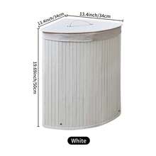 Triangular Rattan Bamboo Laundry Basket, Large Capacity Foldable With Handle And Lid, Space-Saving For Bedroom, Bathroom, Laundry Room - Multicolor - View 14