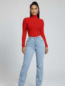 Kit Of 3 Stylish Women's Premium Ribbed Turtleneck Sweaters With Warm, Long Sleeves, Base Layer, For Winter, Copa Brasil, Core - 紅色,黑色和白色 - 查看 4