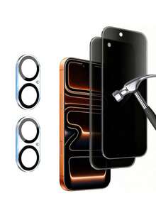 隐私全覆盖屏幕保护膜，兼容 16e、16/17/17Air/17Pro/17Pro Max/15/14/13/12/11，防窥钢化玻璃膜，全屏覆盖，兼容保护壳，包含 2 张防窥镜片膜，保护您的隐私 - 彩色 - 查看 1