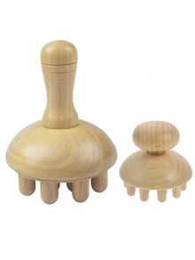 1把12齿按摩梳，天然木质，家用便携式按摩器，全身经络刷，胸部和腿部按摩 - 彩色 - 查看 15