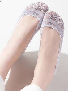 1/5/10 双夏季女士隐形薄蕾丝防滑短款船袜 - 彩色 - 查看 7