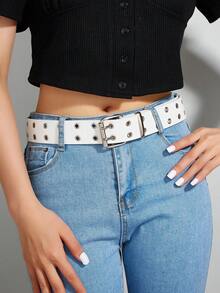 1pc Unisex Punk Style Waist Chain Belt, PU Leather Waist Chain Decor, Suitable For Party, School, Autumn, Christmas Wear - Belt - View 4
