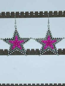 Fashionable Sparkling Star & Turquoise Pendant Necklace, Boho Design For Women - Star - View 23