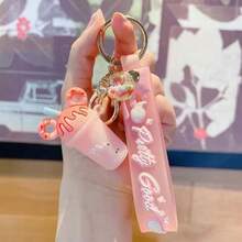 Cartoon Milk Tea Bear Quicksand Keychain| Individual Packaging| Perfect Gift For All Occasions - 紫色 - 查看 4