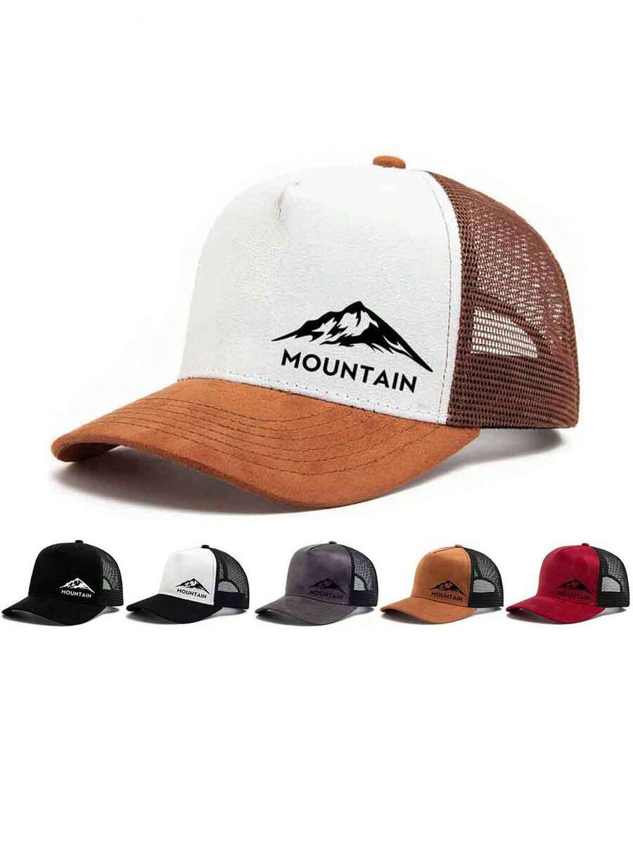 A Color-Blocked Printed Baseball Cap For Men, Suitable For Casual Outings, Sun Protection, And Sunshade. Ideal For Spring And Autumn Travel, Beach Outings, And Street Use. Adjustable And Breathable. Suitable For Everyday Wear, Outdoor Vacations, And Sun Protection.,Summer,Holiday,Festival - Multicolor - View 1