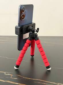 八爪章鱼造型手机支架，桌面迷你海绵三脚架手机支架，适用于手持、桌面、树枝、地面等多种手机放置方式 - 彩色 - 查看 3