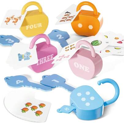 Airplane Toddler Toys, Montessori Toys For 1-3 Years Old Early Development Activities, Lock And Key Set To Improve Dexterity