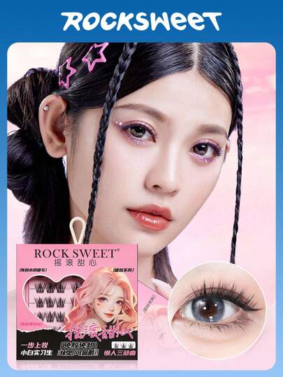  ROCK SWEET Mi giả không cần keo, thao tác 3 bước đơn giản – Tạo hiệu ứng cong vút như hoa hướng dương, dáng mi tự nhiên, phân đoạn.