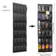 24/35/40 Pocket Hanging Shoe Rack, Suitable For Wardrobe Doors, Women & Men's Shoe Storage Rack With Large Mesh Pockets For Shoes & Slippers (Black) - View 8