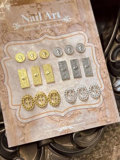 Luxury Dollar Coin Nail Jewelry, 3D US Dollar Nail Decor, Nail Accessories