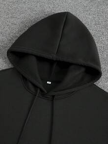 Men's Heavyweight 360g Cherry Blossom Hoodie - Tokyo Print Sweatshirt With Kanji Lettering, Loose Fit Kangaroo Pocket & Drawstring Hood, Black & Red Casual Winter Wear For Culture Fans - 黑色 - 查看 2