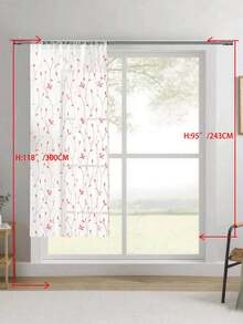 1 tấm rèm voan thêu, họa tiết hoa, thiết kế có khe luồn thanh treo, chống tia UV, thoáng khí, trong suốt, chất liệu polyester, không có lớp lót, thích hợp cho phòng khách, phòng ngủ, phòng ăn. - Hồng - Xem 22