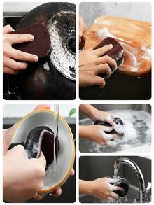 2个装的钻石砂纳米魔力海绵刷是一款厨房家用除锈和清洁锅具的神奇工具。它是一款用于清洁锅底黑色污渍的海绵刷。 - 圓形 - 查看 4