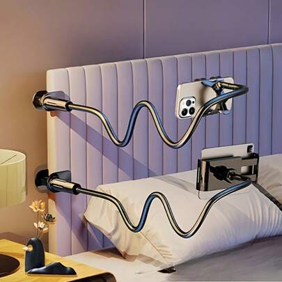 1 pieza Soporte de teléfono giratorio 360 grados, ajustable en dirección y ángulo, estructura resistente y duradera, soporte de teléfono conveniente para la mesita de noche para usuarios con mala postura