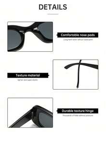 1/2 Pair Retro Square Glasses, Classic Black Frame Eyeglasses For Men And Women, Luxury Fashion Flattering Large Face, Narrow Frame Polarized Lens Gift - Xem 7