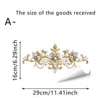 1pc European Retro Gold Floral Decoration Sticker, PVC Self-Adhesive Detachable, Suitable For Multiple Scenarios Such As Toilet Seat/Wall/Mirror/Wardrobe, Home Bathroom And Living Room Decoration, Suitable For All Seasons, Festive Atmosphere Decoration - 1PC - View 12