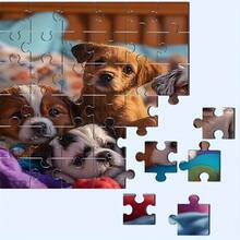 500/1000 Piece Adult Puzzle - Large Challenge Puzzle Book, Featuring Cute Puppies And Dog Breeds (Jack Russell Terrier, Shih Tzu, Beagle) - Family Game Night Activity, Portable Adult Gift - 一盒裝 - 查看 4