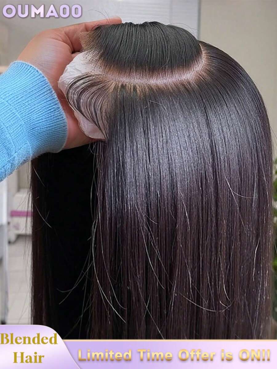 13*6 13*4 5*5 高清蕾丝免胶假发，即戴即用，真人混纺发丝，预先拔毛，预先剪裁，200密度直发假发，真人混纺发丝抽绳假发，适合，新手友好