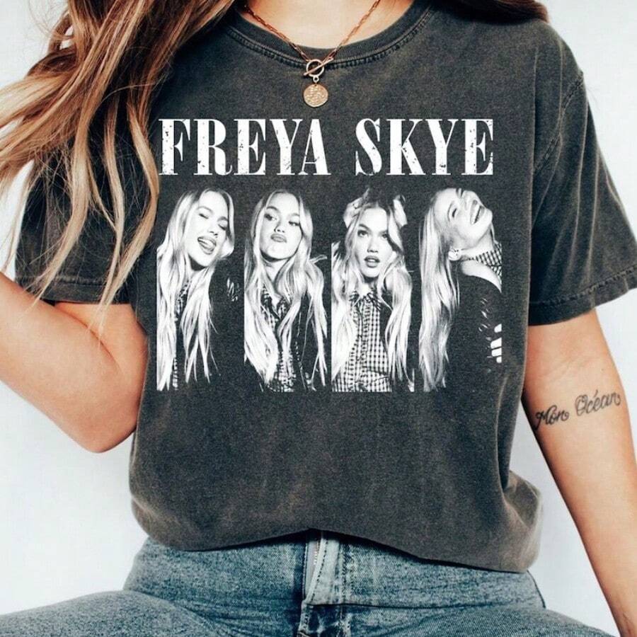 Camiseta Freya Skye , Camiseta De La Gira De Conciertos De Música  , - 黑色 - 查看 1