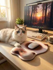 Miếng lót chuột hình mèo, băng đeo cổ tay cho bé gái, miếng lót chuột không mùi, chống trượt và chống bẩn bằng silicon, miếng lót bàn làm việc dễ thương. - Xem 3