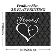 1PC, Non-Slip Stylish Car Trunk Mat,  Heart Cross Blessing Pattern Design - Durable Polyester Material, Keeps The Trunk Dry And Tidy, Adds A Sense Of Warm Faith And Positive Energy To Your Car, Car Trunk Protective Mat, Perfect For Storage And Decoration - 均碼 - 查看 6