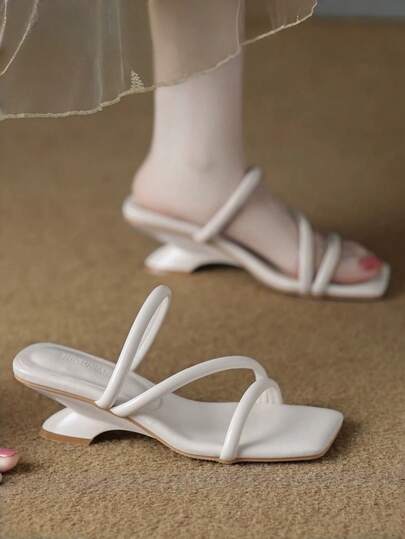 Fashionable High-End Wedge Slide Sandals For Women, French Style High Heel Sandals For Summer 2026