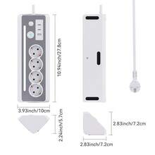CILIA 1pc 7-Outlet Surge Protector With 4 AC Outlets, 1 USB Type-A, 2 USB Type-C, Extension Cord, Power Switch And Indicator Light, UL Certified, Available In White And Black - View 8