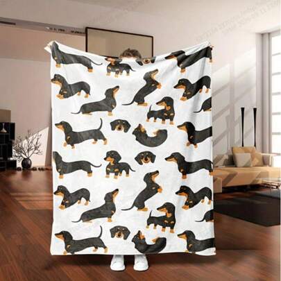 Modern Style Dog Blanket - Suitable For All Seasons, Machine Washable, Geometric Pattern, 100% Polyester, 250*300g, Multi-Purpose, Suitable For Air-Conditioned Rooms