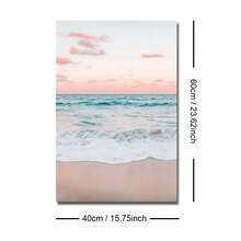 1/2pcs Framed/Unframed Summer Tropical Seascape Sunset Canvas Poster, Palm Tree, Ocean Wave, Beach House Wall Art Print, Modern Home Decor For Apartment, Living Room, Bedroom - A - View 11