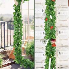 3/6/12pcs Artificial Ivy Hanging Vines, Green Leaf Garland, Greenery Vines For Home, Wedding, Bathroom, Garden Decor - Vine - View 4