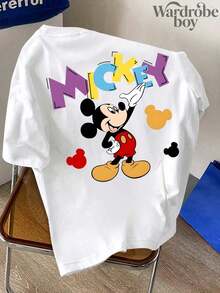 Disney Authorized Printed T-Shirt,  Pattern White Printed T-Shirt, Family Vacation Travel T-Shirt. The New T-Shirt For 2026 Is Suitable For Both Men And Women, Made Of High-Quality Pure Cotton Fabric And Suitable For Wearing All Seasons. It Is Comfortable And Breathable, With Exquisite Design, Making It A Great Gift - 白色 - 查看 3
