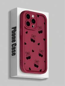 Ốp lưng điện thoại chống rơi họa tiết nơ đen và trái tim anh đào, tương thích với iPhone 14, 14 Pro, 14 Pro Max, 13, 13 Pro, 13 Pro Max, 11, 11 Pro Max, 12, 12 Pro, 12 Pro Max, XR, XS, 15, 15 Pro, 15 Pro Max, 16, 16 Pro, 16 Pro Max, 17, 17 Pro, 17 Air, 17 Pro Max, ốp lưng điện thoại cao cấp chống rơi. - Nhiều màu - Xem 2