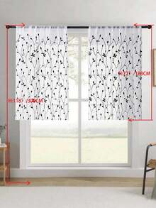 1 tấm rèm voan thêu họa tiết hoa, có khe luồn thanh treo, chống tia UV và thoáng khí, chất liệu polyester, không có lớp lót, thích hợp cho phòng khách, phòng ngủ, phòng ăn. - màu đen - Xem 31